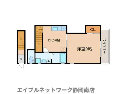 レタンC(1DK/2階)の間取り写真