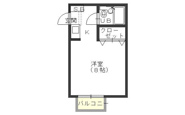 クリムゾンM(1K/1階)の間取り写真