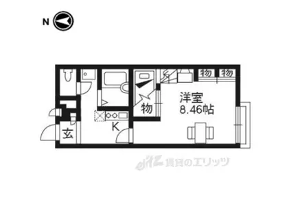 レオパレス フォーチュネイト(1K/1階)の間取り写真