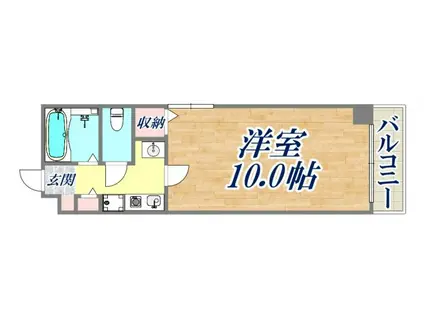 エレガンス白鳥(1K/4階)の間取り写真