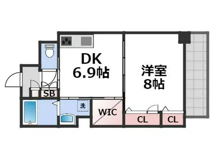 レユニール優(1DK/6階)の間取り写真