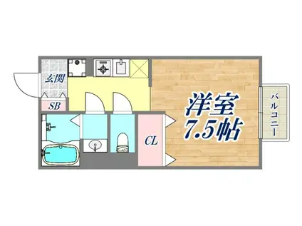 チ・グレイス(1K/2階)の間取り写真