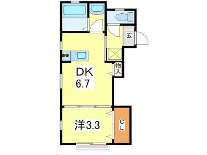 アルテミス(1LDK/1階)の間取り写真