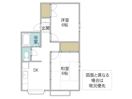 ファミーユカクライ(2DK/2階)の間取り写真