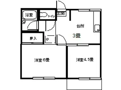 ドリームハイツ・アイ(2DK/1階)の間取り写真