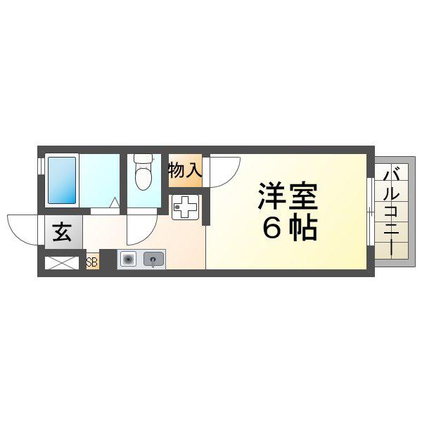 ラポール(1K/1階)の間取り写真