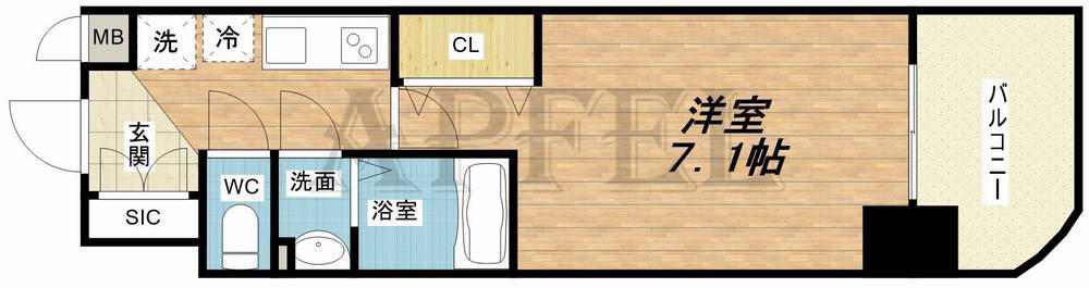 LUXE西長堀(1K/8階)の間取り写真