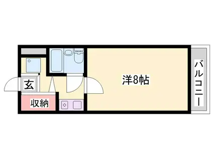 ダイアパレス姫路大手前通西(1K/2階)の間取り写真