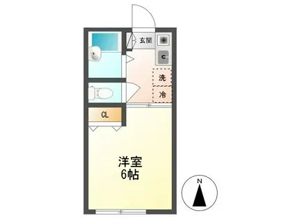 O2B-FLAT-B(1K/1階)の間取り写真