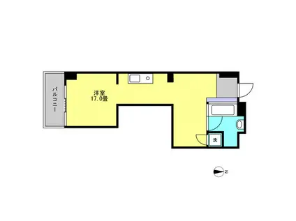 FLATS GAZERYフラットガゼレイ(ワンルーム/6階)の間取り写真