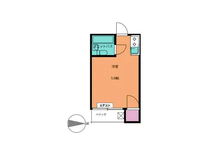 グレイス(ワンルーム/1階)の間取り写真