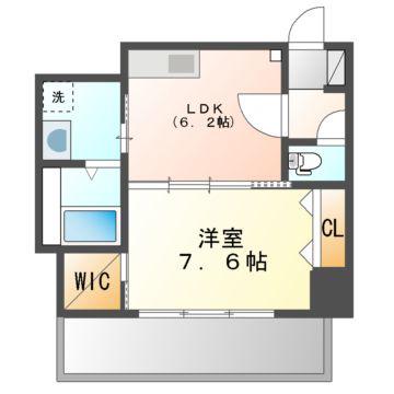 さくらHILLS NISHIKI PLATINUM RESIDENCE(1DK/12階)の間取り写真