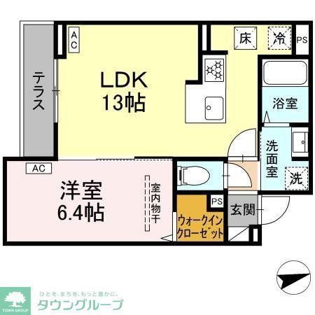 セレスティア祖師谷(1LDK/1階)の間取り写真