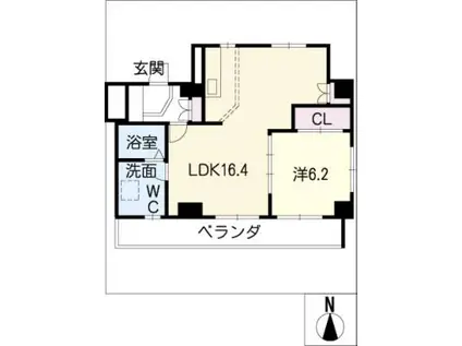 ガーデンヒルズ芳野(1LDK/7階)の間取り写真