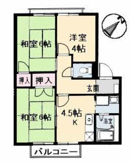 フレグランス邑久郷(3K/2階)の間取り写真