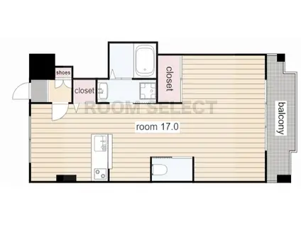 コーポ弥生(ワンルーム/2階)の間取り写真