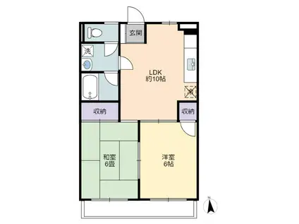 平成コーポ(2LDK/1階)の間取り写真