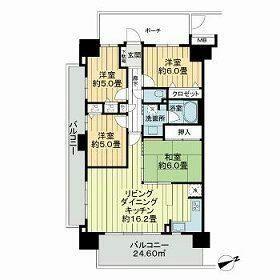 エクシオ中浦和レジデンス(4LDK/6階)の間取り写真