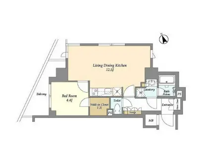 AIFLAT代々木上原 アイフラット代々木上原(1LDK/5階)の間取り写真