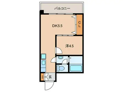 三分坂マンション(1DK/4階)の間取り写真