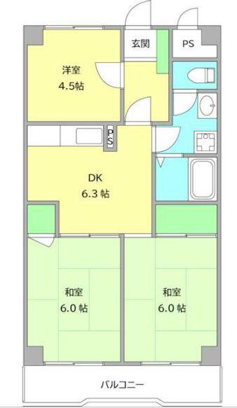 ゼファー銀座(3DK/3階)の間取り写真
