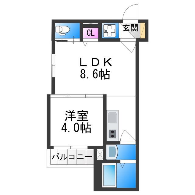 CORALLO あびこ(1LDK/2階)の間取り写真