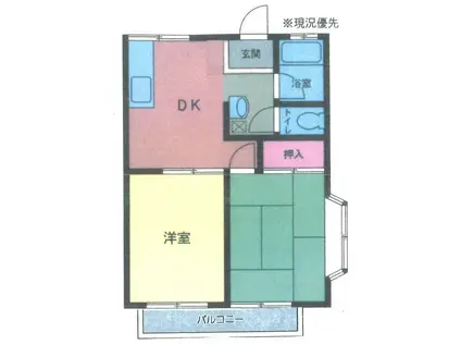 サンレイクヒル(2DK/2階)の間取り写真