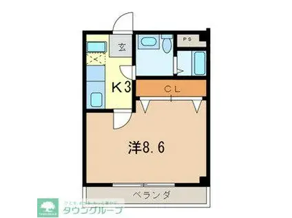 フローレス10番館 914257(1K/1階)の間取り写真