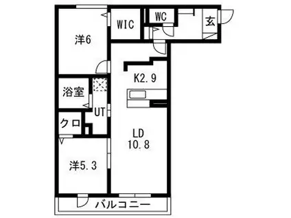 CLARIS SUMIYOSHI B(2LDK/3階)の間取り写真