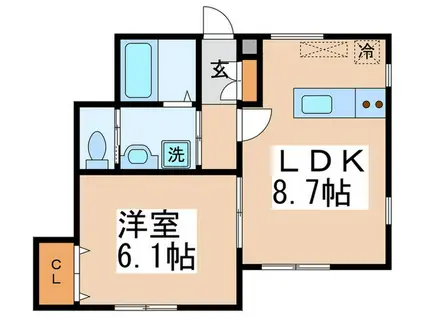 フェリシア(1LDK/1階)の間取り写真