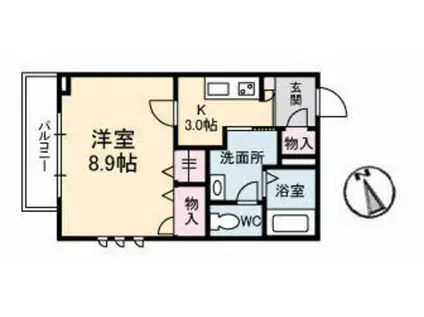 DESIGN 202(1K/3階)の間取り写真