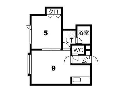 ウッドビレッジII(1LDK/3階)の間取り写真