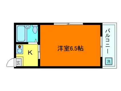 ドミール青木(1K/2階)の間取り写真