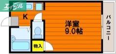 ウィステリア(1K/2階)の間取り写真