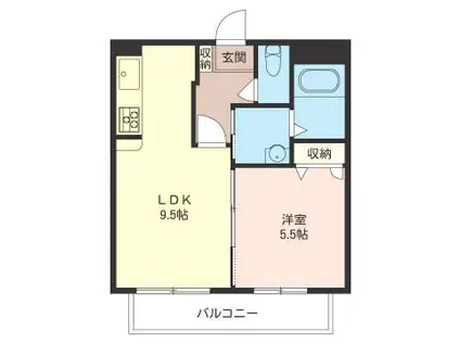 トワルージュ(1LDK/1階)の間取り写真