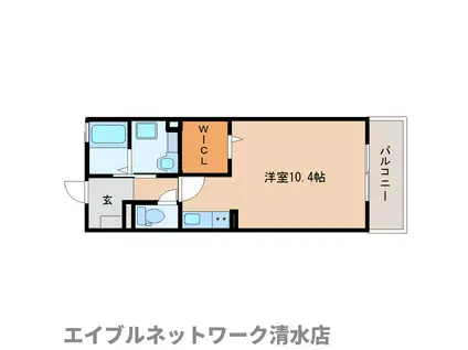 セレッサドス(ワンルーム/1階)の間取り写真