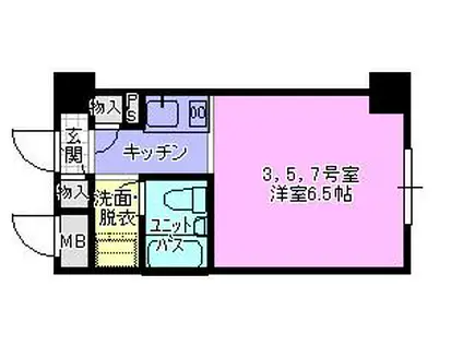 ドミトリー茅ヶ崎(ワンルーム/5階)の間取り写真