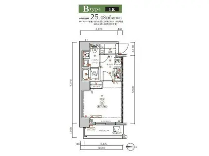 MAXIV ALIVE梅島(1K/2階)の間取り写真