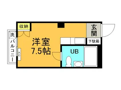 イナリビル(ワンルーム/3階)の間取り写真