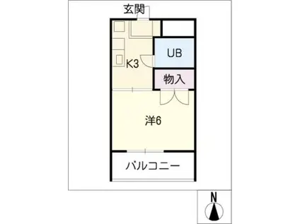 アパートメントハウス・ダイニチ(1K/1階)の間取り写真