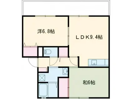 JAボナール上の丸A(2LDK/1階)の間取り写真