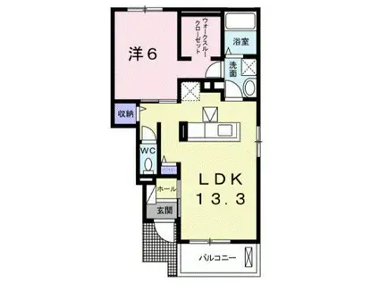ロータス C(1LDK/1階)の間取り写真