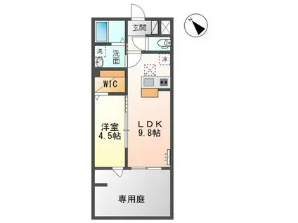 コンフォール(1LDK/1階)の間取り写真