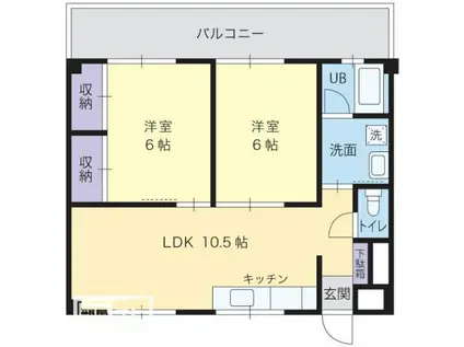 春日コーポラス(2LDK/2階)の間取り写真