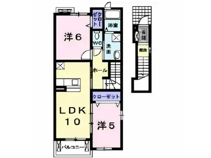 サニーパレスIII(2LDK/2階)の間取り写真