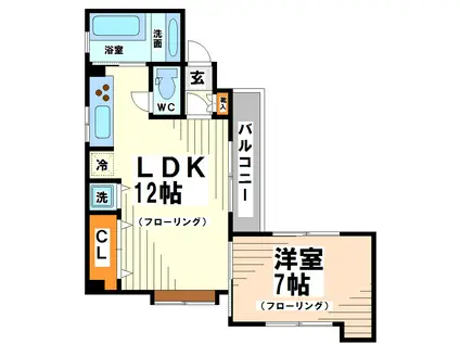 山本ビル(1LDK/2階)の間取り写真