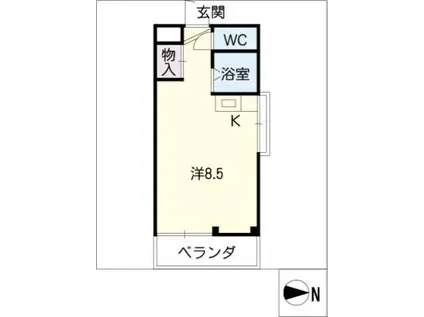 シャトレーヌKITAJIMA(ワンルーム/4階)の間取り写真