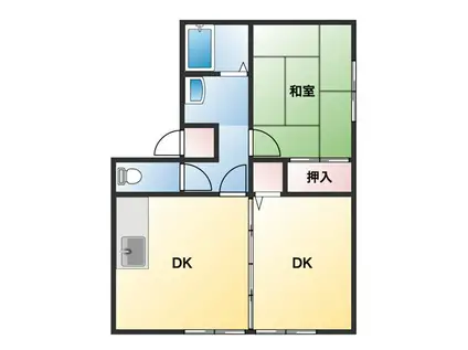 ロイヤルIII(2DK/2階)の間取り写真