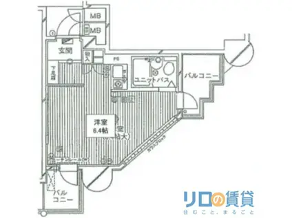 朝日プラザ梅田北デ・ラ・リブジェ(ワンルーム/7階)の間取り写真