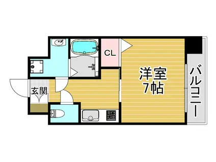 S-RESIDENCE福島GRANDE(1K/2階)の間取り写真